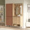 Meuble de couloir moderne avec de nombreuses tablettes de 58,0 po x 77,0 po x 14,0 po | 100% panneau de particules enduit de mélamine, épaisseur: 0,7 pouce | Conception murale, parfaite pour les vestibules et les espaces de vie, solution de rangement élégante et fonctionnelle