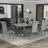 Dining Table Set With 6 Boucle Dining Chairs-698894756