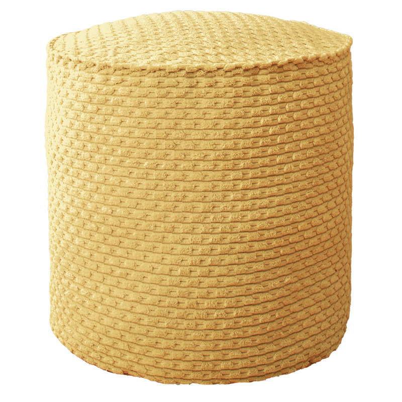 Santagata Upholstered Pouf, Becklee Mustard Corduroy