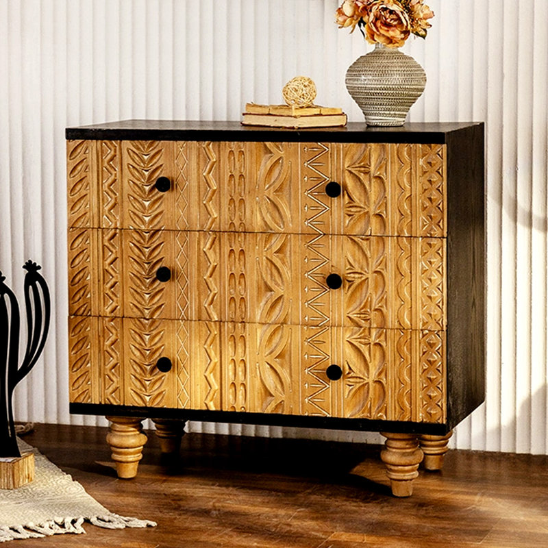 Buffet en bois massif noir