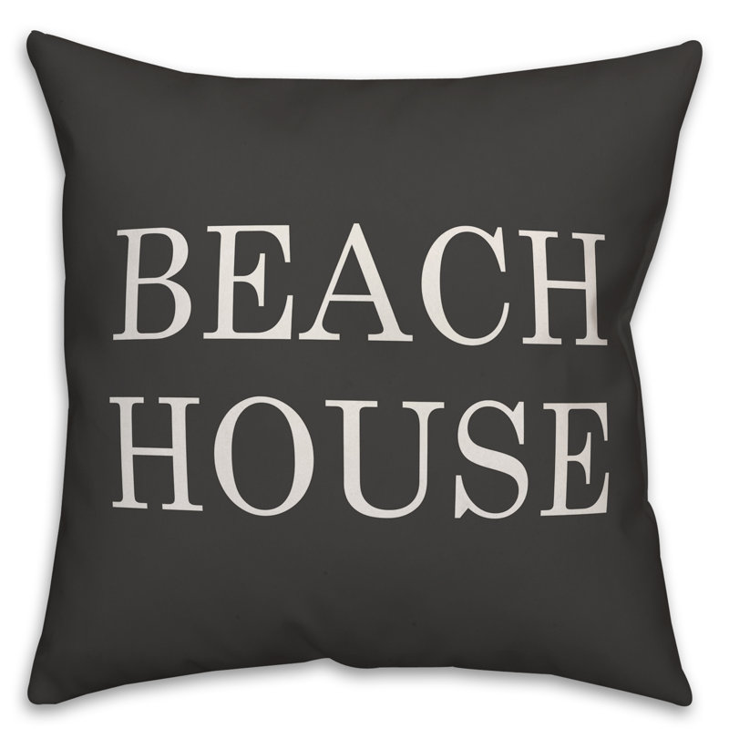  Coussin intérieur / extérieur Beach House, Noir / blanc, H 20 po x l 20 po