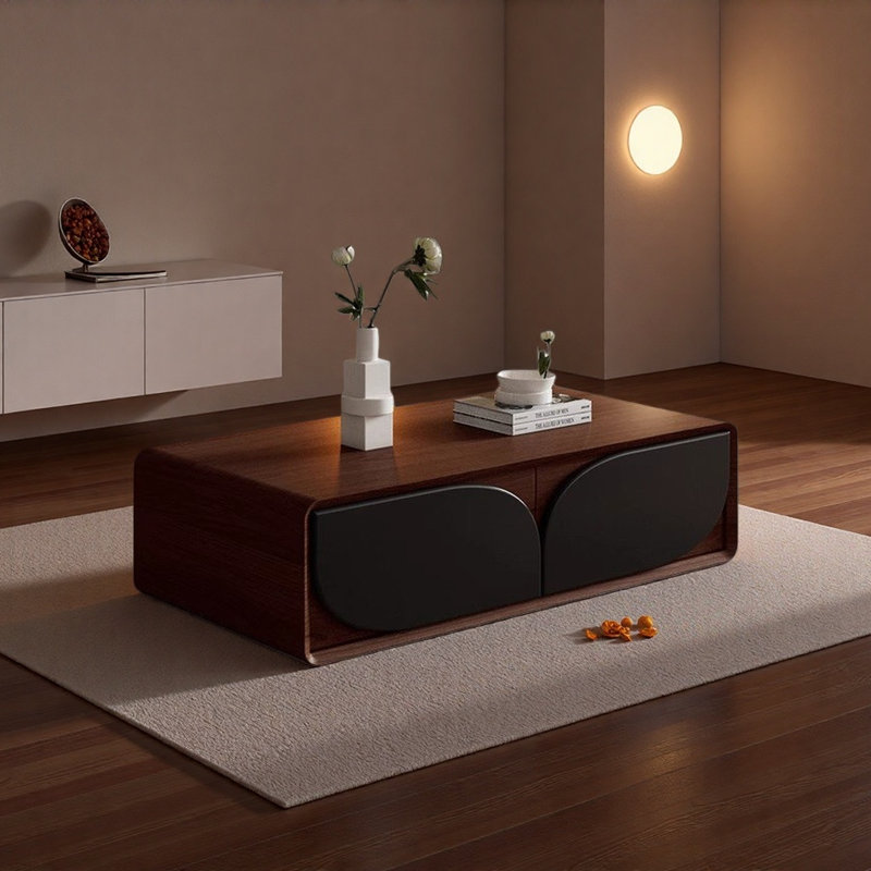 Table basse de style moderne et minimaliste, Brun / Noir
