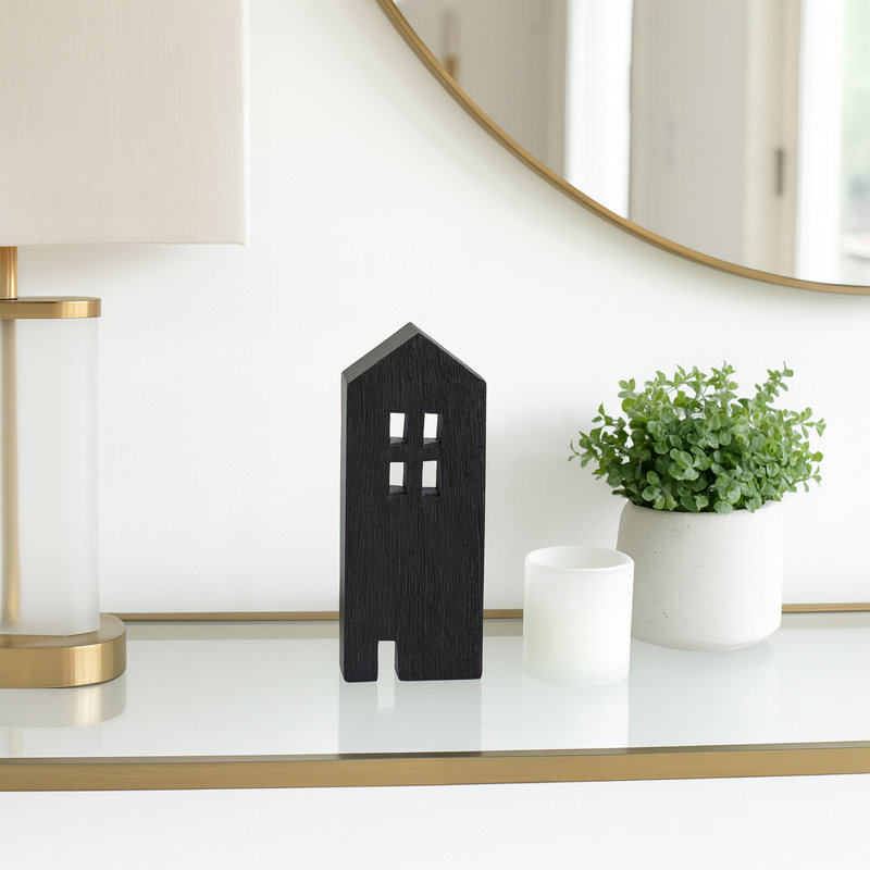 Sculpture de maison pour la décoration intérieure - Objets décoratifs modernes et figurines pour le style de tablette ou de cuisine - Décoration de table pour statues et décorations d'intérieur - Noir