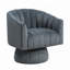 Chaise pivotante moderne et contemporaine 27,5 po Florentina - Fauteuil à dossier demi-tonneau en velours avec pivot à 360 degrés et siège en mousse haute densité.-541763407
