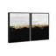 Oliver Gal Halfway in Black and White Diptych Abstract - Hand-Applied Leaf Framed Canvas Art-902415609-902415611
