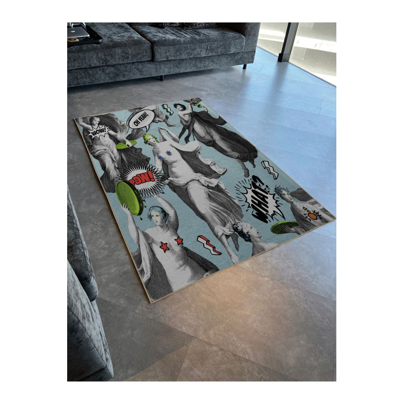 Tapis bleu lavable bleu, Sous-tapis rectangulaire 5 pi 1 po x 7 pi 7 po inc