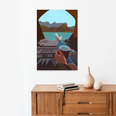 Cozy Mountain Lake View Peaceful Serene Tranquil Landscape Mountain, art mural