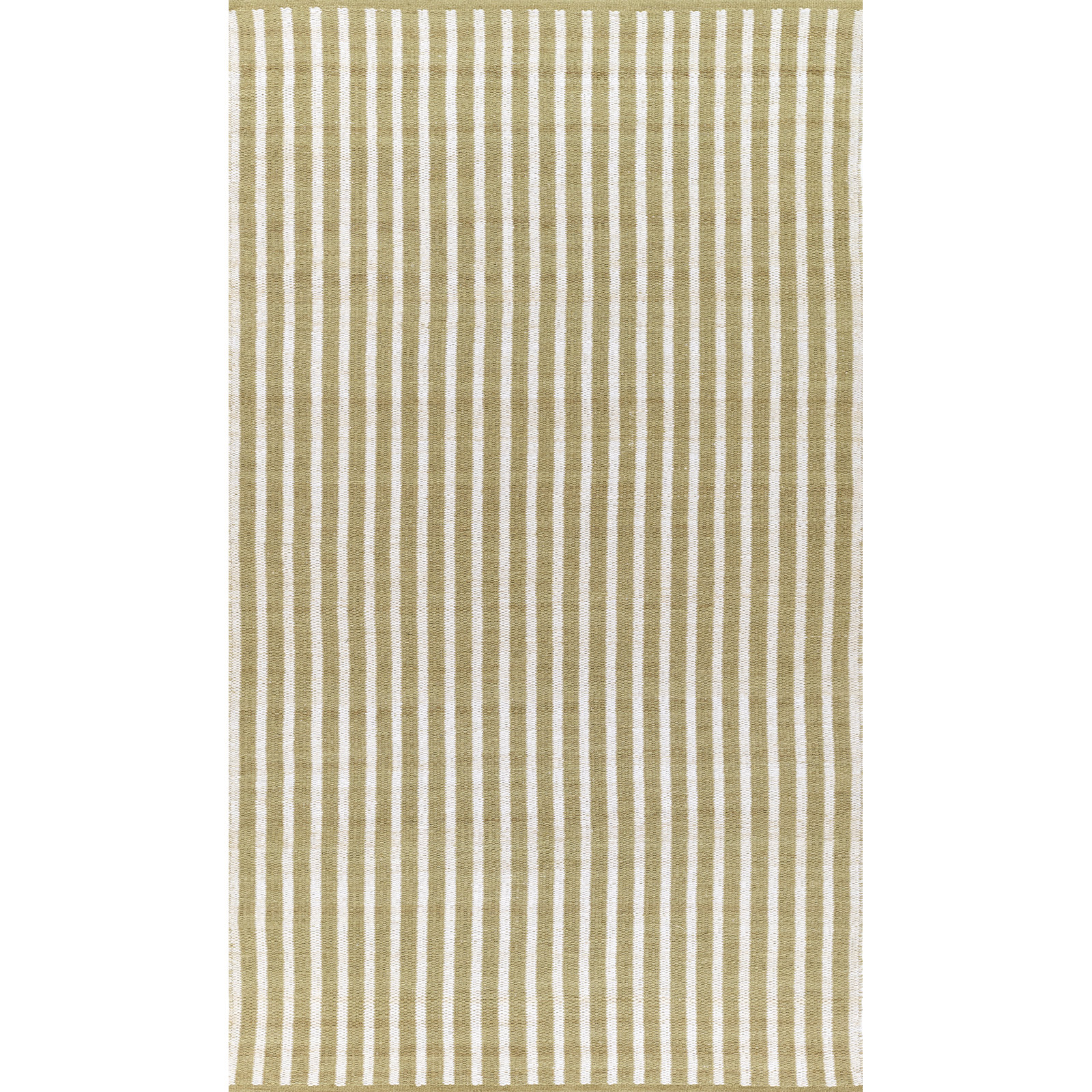 Acerra Green Hand-Woven Striped Outdoor Rug, Runner 2'3" x 8'