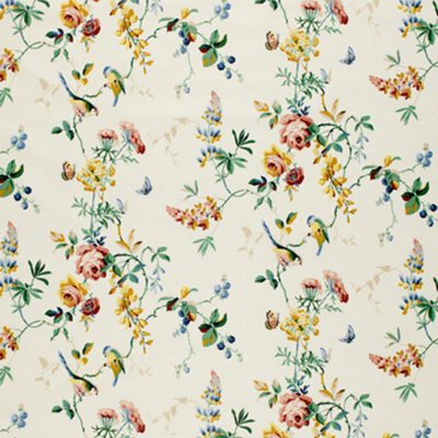 Chickadee Floral Fabric