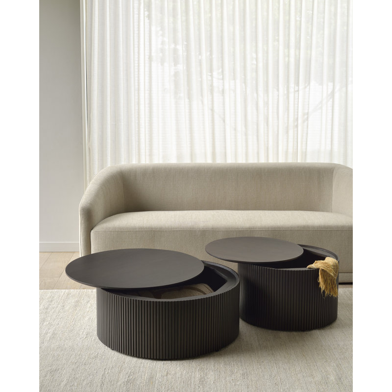 Roller Max Coffee Table, 13.8" H x 23.6" L x 23.6" W, Espresso