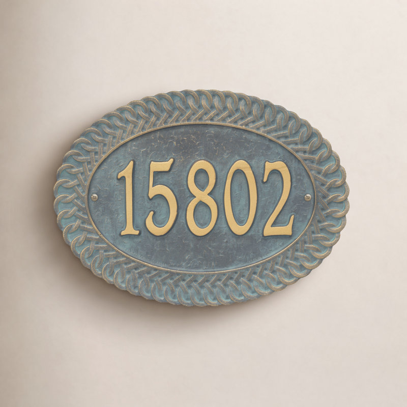 Personalized Standard 1-Line Wall Address Plaque, Bronze/Verdigris, Yes