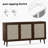 Sideboard Buffet Cabinet With 3 Rattan Doors, Kitchen Storage Cabinet For Entryway Living Room-243067384