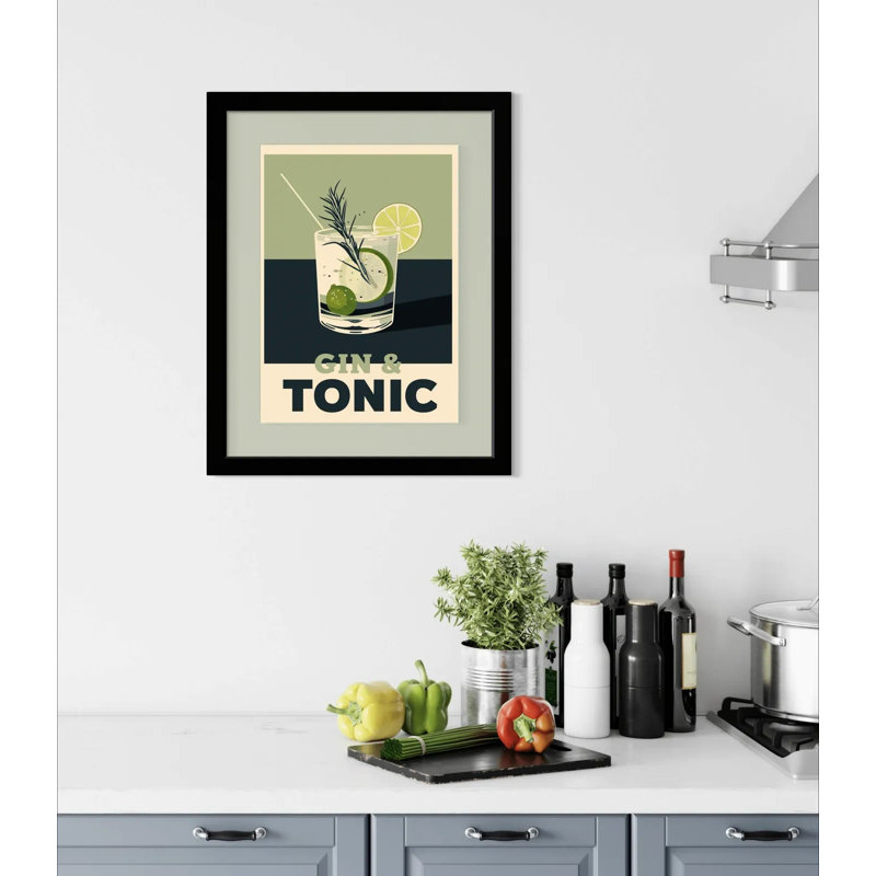 Gin and Tonic Art Print – Retro Decor, 42 cm H x 30 cm W