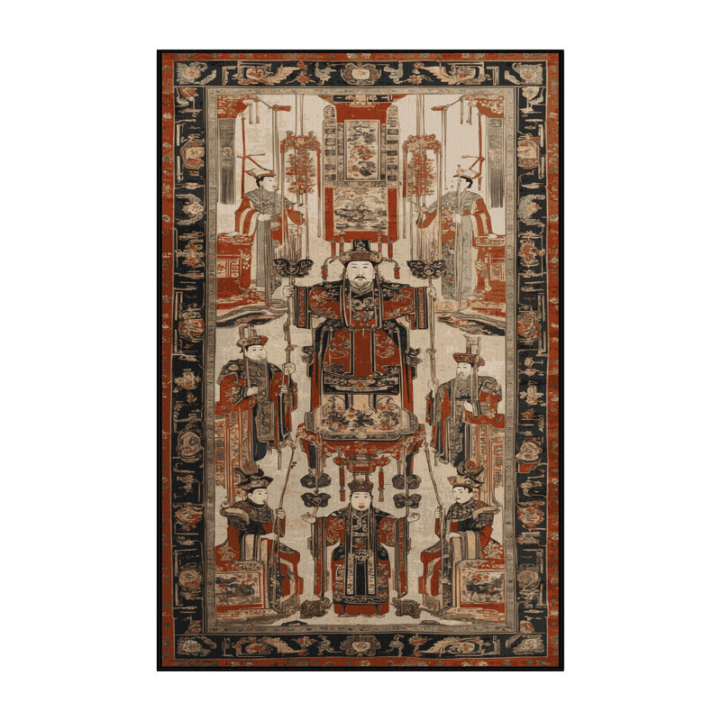 Tapis art déco brun lavable à la machine, Tapis de couloir 2 pi x 5 pi