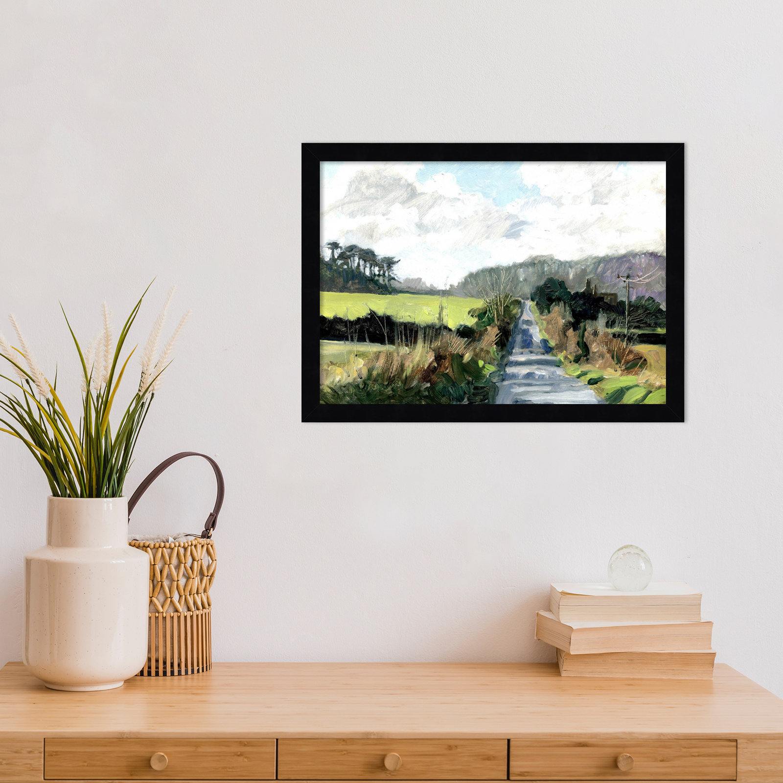 Ceylon "Ripple Lane" Print by Clive Metcalfe, 13" H x 17" W x 1" D, Black