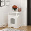 Enceinte de litière pour chat - Maison de chat d'intérieur en bois avec tablette de rangement - Blanc