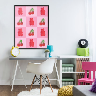 «Gummy Bears and Cherries Grid», estampe numérique, conception par Lish Creative