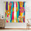 2Pcs Groovy Flower Curtains, Retro Wavy Stripe Design, Vibrant Psychedelic Floral Print, Light Filtering Panels, Rod Pocket for Living Room Bedroom Balcony Kitchen Home Decor