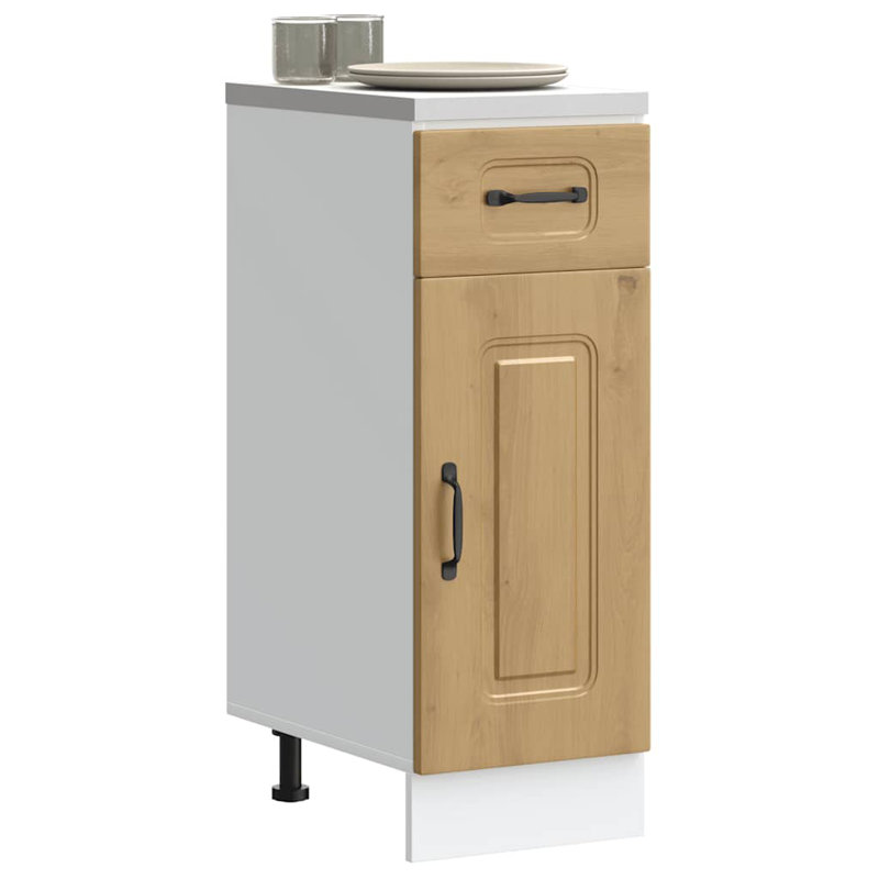 Kitchen Base Cabinet Kalmar Engineered Wood, Artisan Oak, 81.5cm H x 30cm W x 46cm D