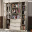 Armoire de rangement polyvalente avec 4 portes en verre trempé