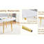 Table de salle à manger extensible ronde avec plateau en panneau de fibres à densité moyenne blanc et pieds en métal doré