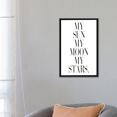 « my sun my moon my stars », art textuel sur toile