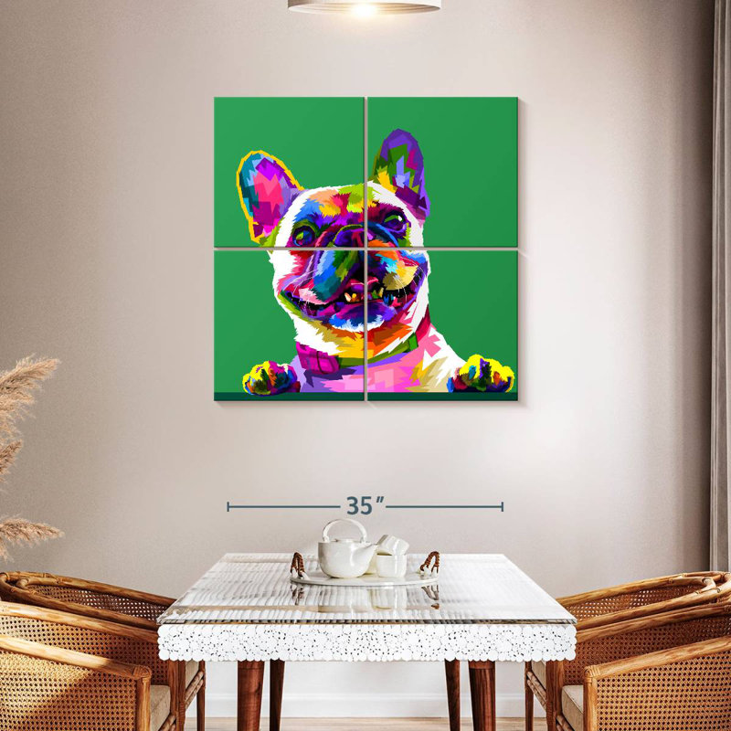 Brampt Abstract Bulldog, 38" H x 38" W