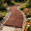 Dalles de terrasse emboîtables en composite bois-plastique (WPC), 30 cm x 30 cm, paquet de 25, dalles de sol de patio à 4 lattes en relief, acajou, étanches et drainantes, pour balcon, jardin ou piscine.-136320237