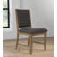 Chaises de salle à manger rembourrées Gracie Oaks Saunders | Ensemble de 2 | Chaise Parsons Sidechair rembourrée grise rembourrée | Bois d'acacia brun
