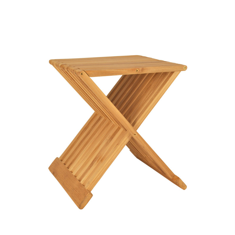 Gismonde Rectangular Teak Outdoor Folding Side Table