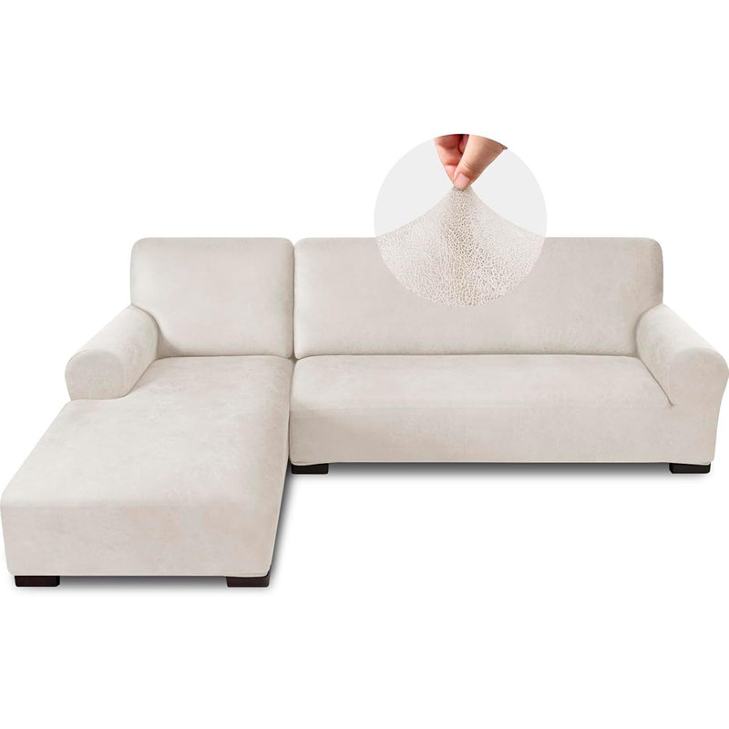 Couch Covers, Leather Look Sofa Cover L Shape 2PCS Sof...