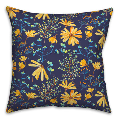  Floral Polyester Indoor/Outdoor Throw Pillow
