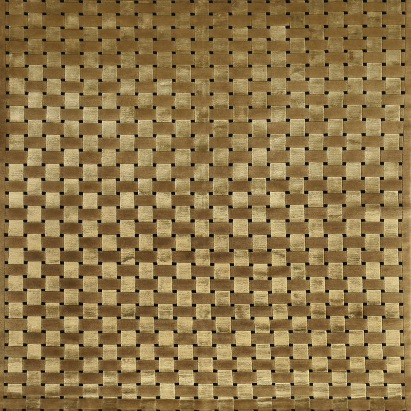 Tapis de zone d’olive contemporaine Wingil, Carré 5 pi