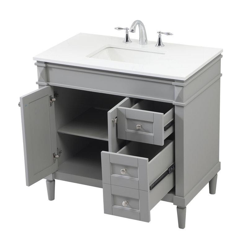 Ensemble de meuble-lavabo simple 36 po Readington, Gris