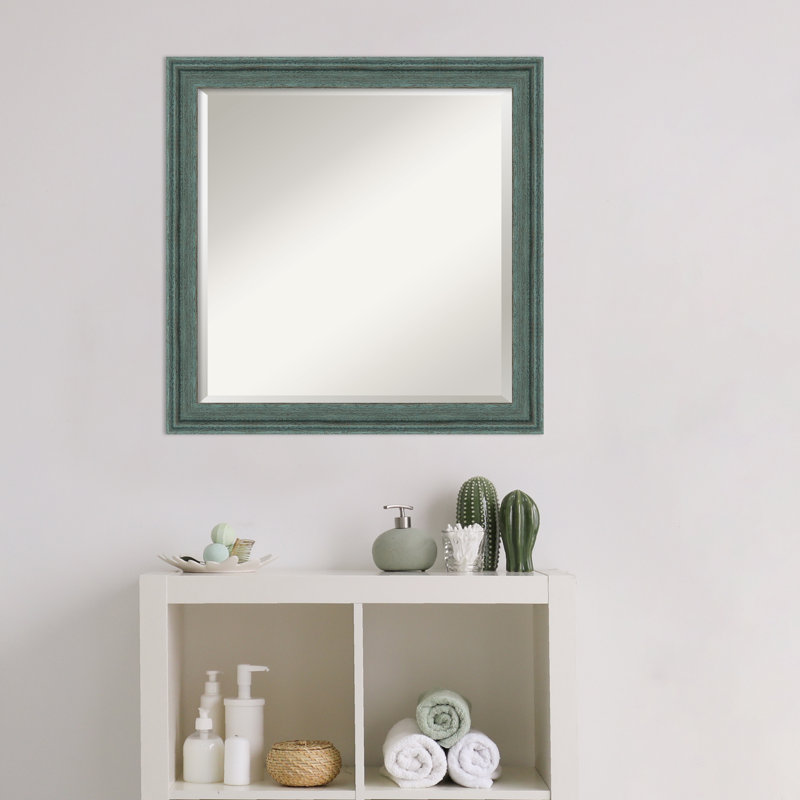 Miroir mural Whanger, 23,5 po x 23,5 po, Carré, Bleu