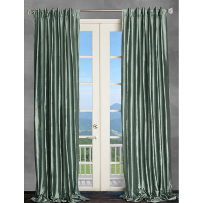 Silk Room Darkening Single Curtain Panel