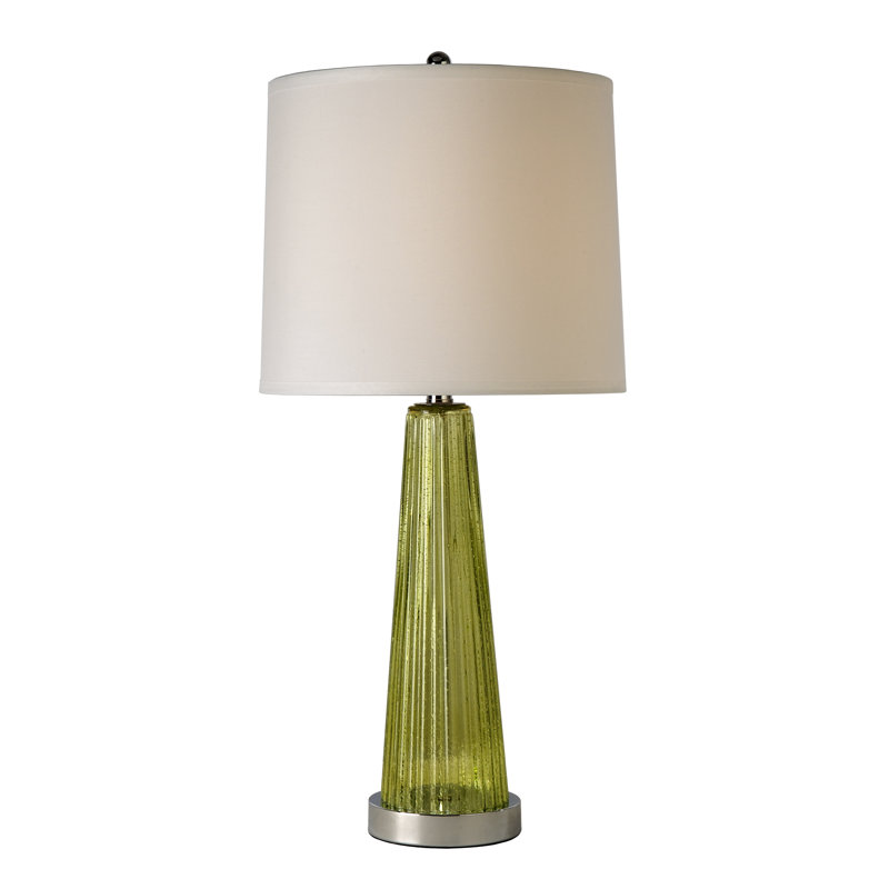 Everard Table Lamp, Olive Green Glass