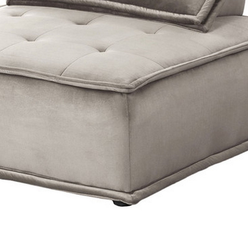 Sebron Upholstered Sectional, Gray Velvet, 29" H x 80" W x 80" D