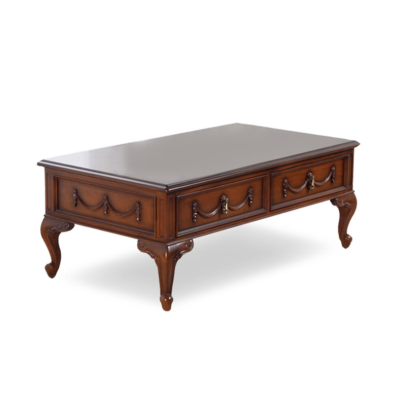 Table basse sculptée en acajou