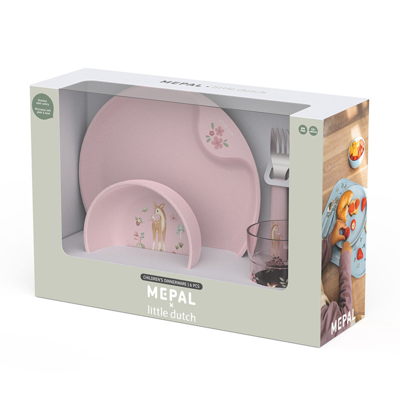 Little Dutch Stainless Steel Children’s Dinnerware 6-Piece Set Mio - Fairy Garden
