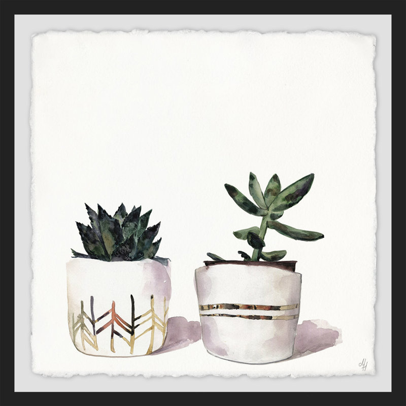 « the épiphytes duo », reproduction de peinture à l’aquarelle encadrée, H 32 po x l 32 po x P 1,5 po