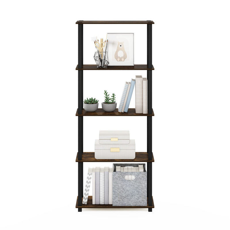 Rivington 23.6'' W Plastic Shelving Unit, Amber Pine/Black