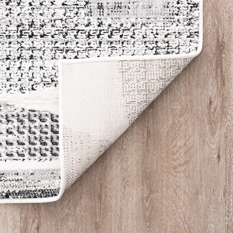 Henry Contemporary High-Low Abstract Grey Indoor Area Rug, Assorted Sizes, Rectangle 2' x 3'