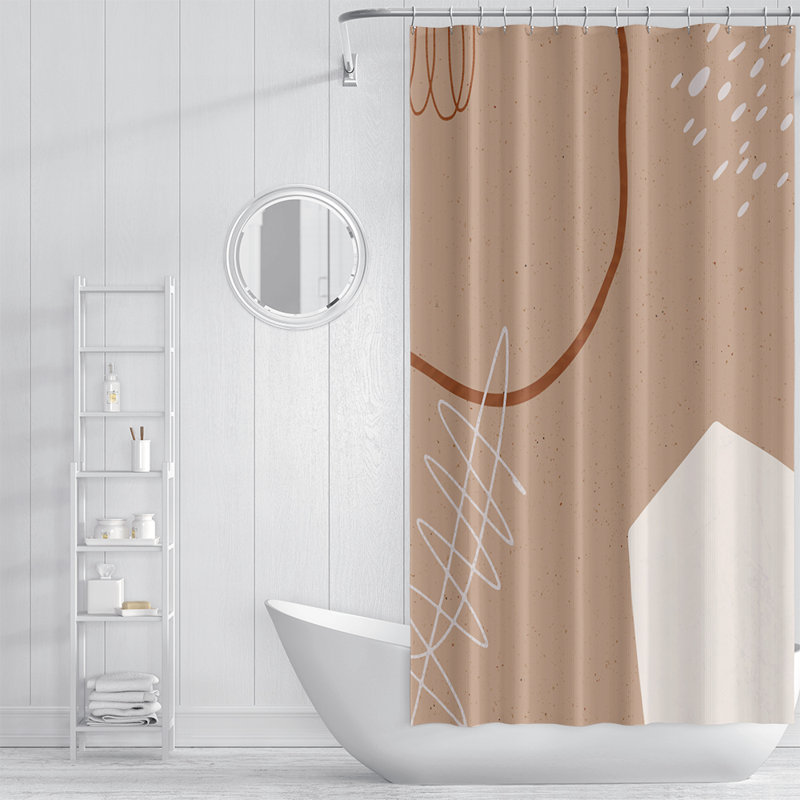 Rideau de douche abstrait Giraud, H 93 po x l 70 po