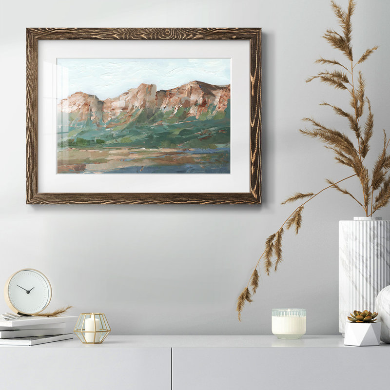 «Heading West I», reproduction d'art sur papier, H 18 po x l 26 po x P 1,5 po, Noyer