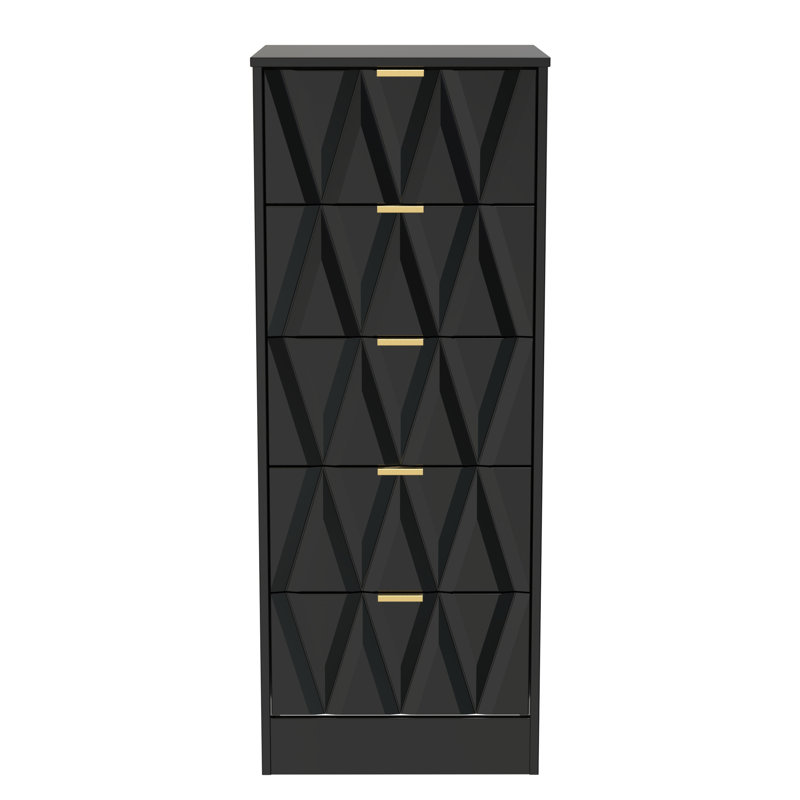 Las Vegas Bedside Table, Deep Black/Black Matt