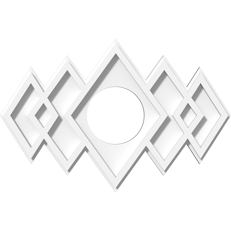 Médaillon de plafond contemporain en PVC de qualité architecturale Zoe, H 10,625 po x l 16 po x P 1 po