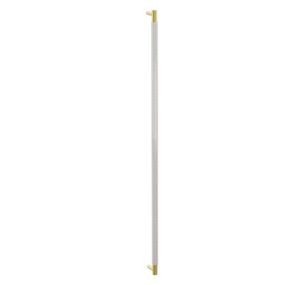 Emtek Concealed SELECT Appliance Pull 36" T-Bar Unlacquered Brass Knurled Bar Polished Nickel