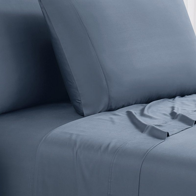 Taie d'oreiller 100% en rayonne 300 TC Southshore Fine Linens, Grand, Bleu acier