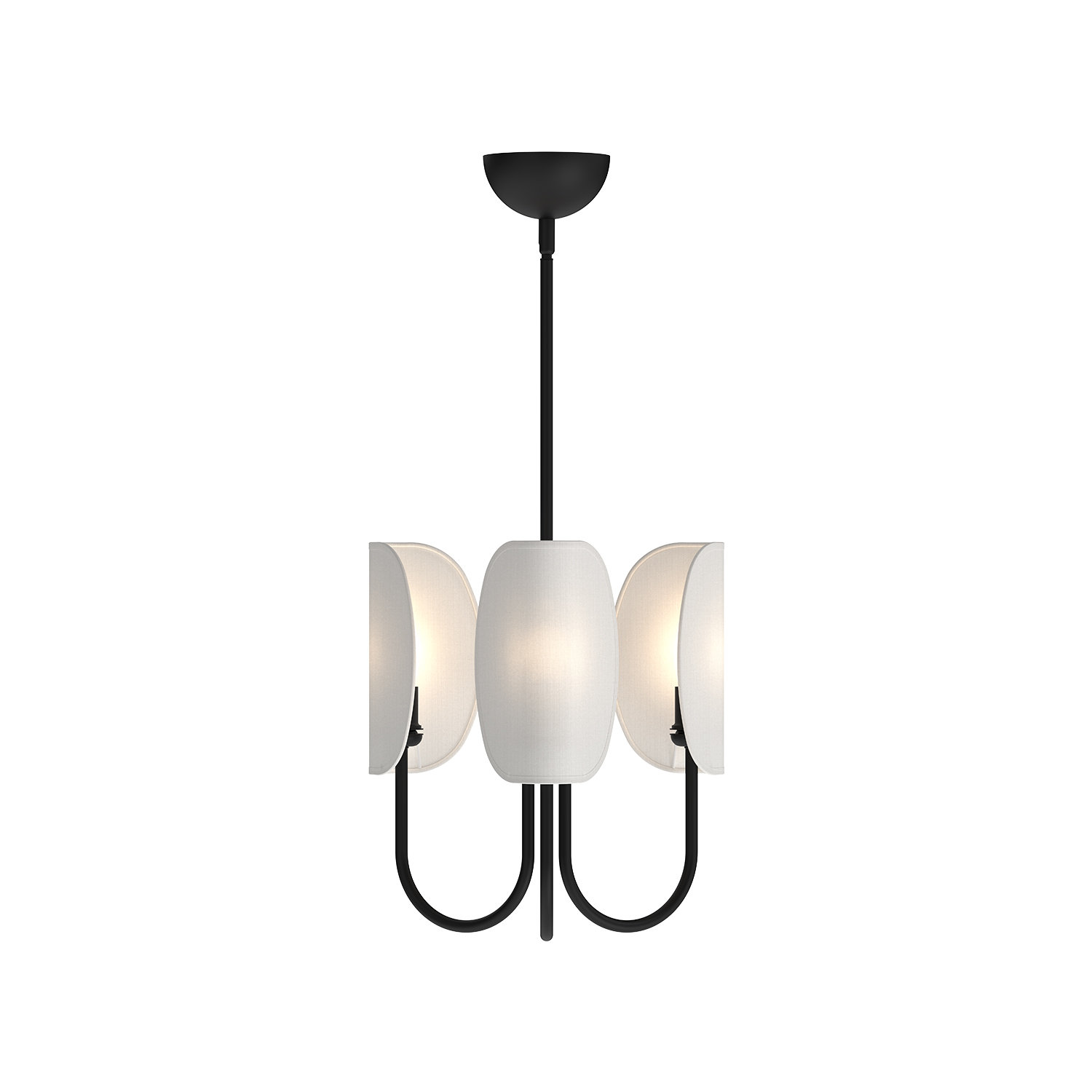 Calline 3 - Light Chandelier, Matte Black/White